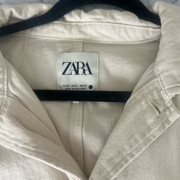 Zara Cream Lightweight Shirt Jacket with Relaxed Fit - Picture 4 of 7